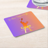 サンセット鮮やかテクモダンの卒業 スクエアペーパーコースター (アングル)