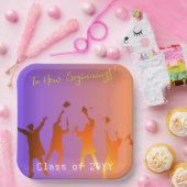 サンセット鮮やかテクモダンの卒業 ペーパープレート (パーティー)