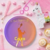 サンセット鮮やかテクモダンの卒業 ペーパープレート (パーティー)