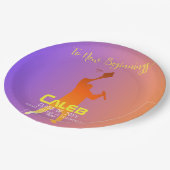 サンセット鮮やかテクモダンの卒業 ペーパープレート (アングル)