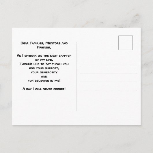 サンセット鮮やかテクモダンの卒業 ポストカード (裏面)