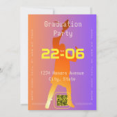 サンセット鮮やかテクモダンの卒業 招待状 (裏面)