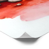 サンセット鮮やかヒルサイドとローンツリーウォーター色 ポスター (角)