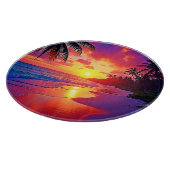 サンセット鮮やかビーチドリームデザイン カッティングボード (角)