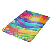 サンセット鮮やかマウンテンアートプリント バスマット (アングル)