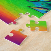 サンセット鮮やかマウンテンズランドスケープサイカデル美術 ジグソーパズル (側面)