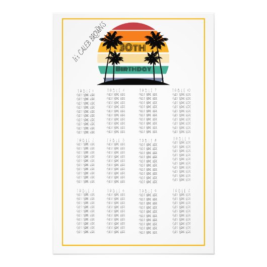 サンセット30レトロストライプシーティングチャート フォトプリント            (正面)