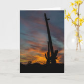 サンセット アリゾナ グリーティング カード サグアロの友達 (黄色い花)