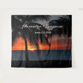 サンセット ウェディング フォトブース 背景 シート 個人用にカスタマイズ タペストリー (正面(横))