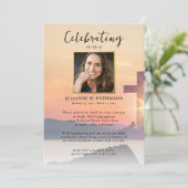 サンセット ウッド クロス セレブレーション オブ ライフ フォト 招待状 (スタンド正面)