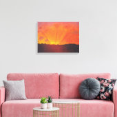 サンセット、オレンジスカイ(by Fellix Vallotton) キャンバスプリント (インサイチュ (リビング))