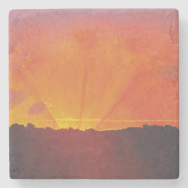 サンセット、オレンジスカイ(by Fellix Vallotton) ストーンコースター