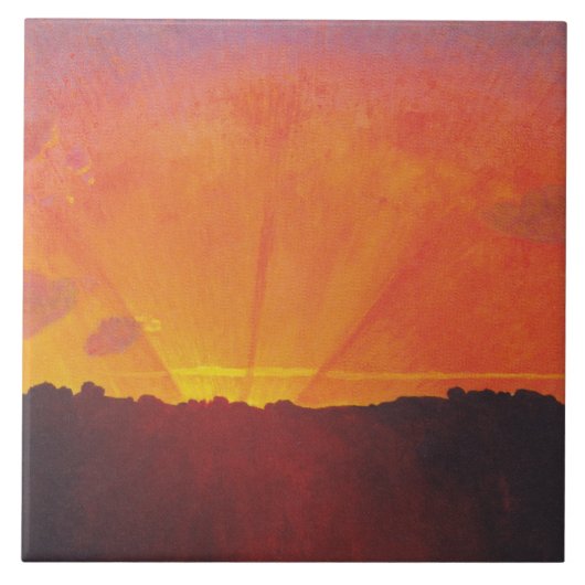サンセット、オレンジスカイ(by Fellix Vallotton) タイル (正面)