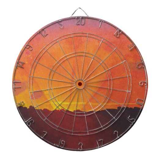 サンセット、オレンジスカイ(by Fellix Vallotton) ダーツボード (正面)