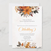 サンセット オータム フラワーズ ウェディング 招待状 (正面)