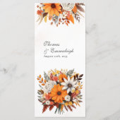 サンセット オータム フローラル ウォーターカラー ウェディング メニュー (裏面)