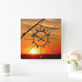 サンセット·オーブス。 スクエア壁時計 (ホーム)