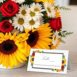 サンセット サンキライ ローズ フラワーの結婚式 プレイスカード