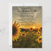 サンセット&サンフラワー |愛するメモリ内 招待状 (正面)