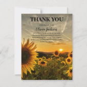 サンセット&サンフラワー |感謝 サンキューカード (正面)