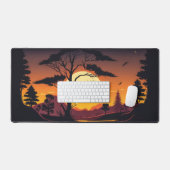 サンセット – シルエット – 木 – 山 – 自然デスクマット デスクマット (キーボード&マウス)