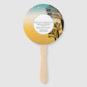 サンセット スターリーライト トロピカルビーチ ウェディング ラウンド ハンドファン (裏面)