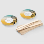 サンセット スターリーライト トロピカルビーチ ウェディング ラウンド ハンドファン (組立なし)