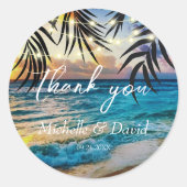 サンセット ストリング ライト ビーチ ラウンドシール (正面)