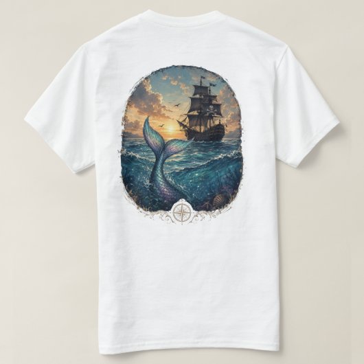 サンセット・セイレーン&シャドウ Tシャツ (デザイン裏面)