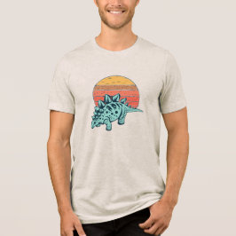 サンセット・セレニティ: レトロステゴサウルスTシャツ トライブレンドＴシャツ