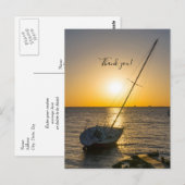 サンセット セーリングボート シップ wreck ガルフ ブリーズ ありがとう ポストカード (正面/裏面)