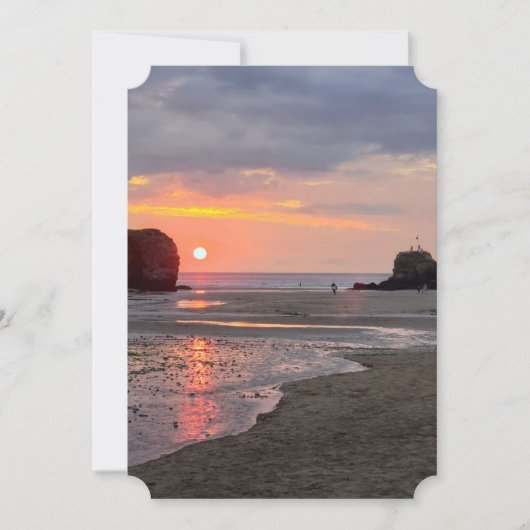 サンセット（チャペルロック、ペランポルト、コーンウォール） サンキューカード (正面)