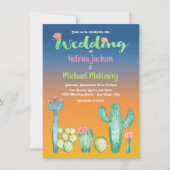 サンセット デザート サボテン ウェディング 招待状 (正面)