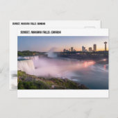 サンセット，ナイアガラ秋，カナダ ポストカード (正面/裏面)