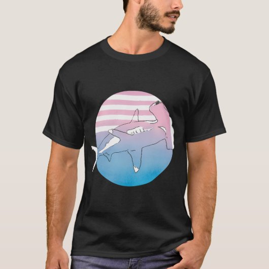 サンセット・ハンマーヘッドシャーク Tシャツ (正面)