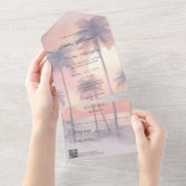 サンセット&パームツリーオールインワンウェディング オールインワン招待状 (貼ってはがせる)