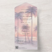サンセット&パームツリーオールインワンウェディング オールインワン招待状 (内側)