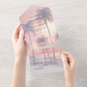 サンセット&パームツリーオールインワンウェディング オールインワン招待状 (貼ってはがせる)