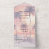 サンセット&パームツリーオールインワンウェディング オールインワン招待状 (内側)