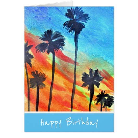 サンセット パームツリー ビーチ サーフ アート (正面)