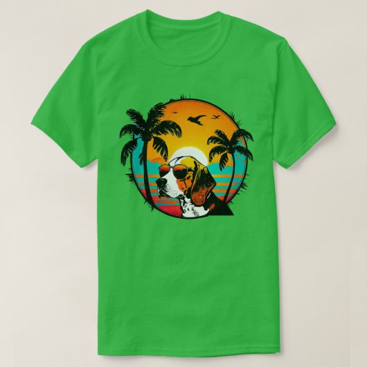 サンセット ビーグル 1 Tシャツ (デザイン正面)