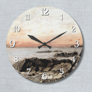 サンセット,ベビー,スイス – Gustave Courbet ラージ壁時計