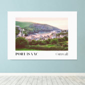 サンセット、ポートアイザック、コルウォール キャンバスプリント (インサイチュ (ウッドフロア))