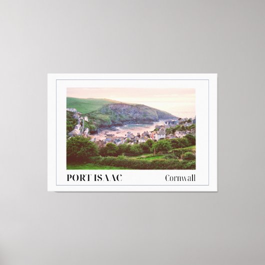 サンセット、ポートアイザック、コルウォール キャンバスプリント (正面)