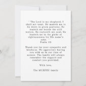 サンセット&ポートレートフォトメモリアル祈りの言葉&サンセット サンキューカード (裏面)