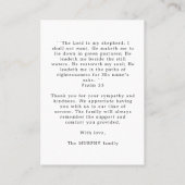 サンセット&ポートレート写真記念祈りの言葉ありがとう 名刺 (裏面)