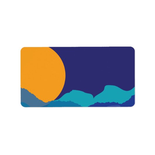 サンセット&マウンテンズプリント独自のラベル ラベル (正面)