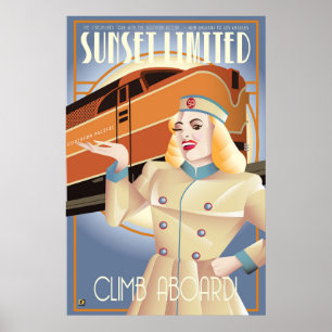 サンセット・リミテッド鉄道のヴィンテージポスター ポスター