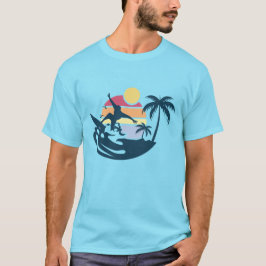 サンセット レトロ サーフィン サーフ ビーチ サマー ビブランス サーフ Tシャツ
