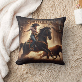 サンセット・ロデオ・コンクールで雄牛を強打する クッション